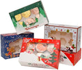 qiqee Christmas 6 Cupcake Boxes with Window 30 Packs Cupcake Box 9.4x6.1x3 inch Bakery Boxes For Cupcakes Carrier, Cupcake Containers by Qiqee