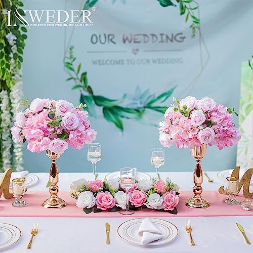 Pink Flowers Balls for Centerpieces: 15.7in Diam, Set of 2 - Image 4