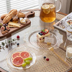 WDF 350Pcs Clear and Gold Plastic Plates - Heavy Duty Clear Plates Disposable - Gold Dinnerware Sets of 100 Plastic Plate 150Silverware 50 Cups 50 Napkins for Wedding/Baby Shower - Image 4