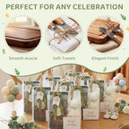 28Pcs Baby Shower Prizes for Game Winners 4 Sets Wooden Cheese Board Fork Butter Spreaders Towel Thank You Card and Gift Bags for Baby Shower Wedding Bridal Shower Favors Housewarming (Acacia, 4) - Image 6
