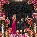 20ft x 10ft Wrinkle Free Black Wedding Backdrop Curtains for Party Bridal Shower Reception Decorations Black Fabric Curtain Backdrops Drapes for Photography Baby Shower Birthday Background - Image 3