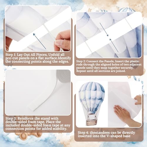 3 Pcs Airplane Baby Shower Birthday Decorations Large Cutouts Gender Reveal Sign 1st Birthday Party Centerpieces for Baby Shower Party Supplies Photo Booth Props Backdrops Decor - Image 3