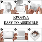 KPOSIYA 120pcs Small Cookie Boxes with Window, 4x4x2.5 Silver Bakery Box - Image 6