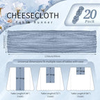 20 Pack Dusty Blue Cheesecloth Table Runner Wedding Birthday Table Decor - Image 2