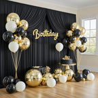 50x12 ft Black Backdrop Curtains for Weddings Party, Birthdays, Halloween - Image 2
