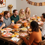 450 Pcs Tableware Set, Serve 50, Orange, Happy Friendsgiving - Image 4