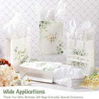 Colarr 60 Pack Thank You Gift Bags with Tissue Paper Gold Thank You Paper Bags with Handles Greenery Gift Pouches for Wedding Birthday Baby Shower Party Favor Supplies,8.2 x 5.9 x 3.1 Inch (Greenery) - Image 6