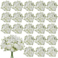 White Artificial Flowers 24 Bundles Silk Floral with Stems by TOBILU