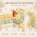 CONFECT Handmade Edible Gum Paste Flower Decorations – Spring Blossom – 60 Piece Assorted Sugar Flower Set with Pearl Centers, Hand Cut Cake Flowers for Cakes, Cupcakes, Cookies & Desserts - Image 4
