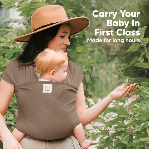 KeaBabies Baby Wrap Carrier, All in 1 Original Baby Carrier (Saddle Brown) - Image 6