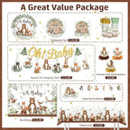 208Pcs Yingoto Woodland Baby Shower Decorations Tableware Set, Serves 25 - Image 3