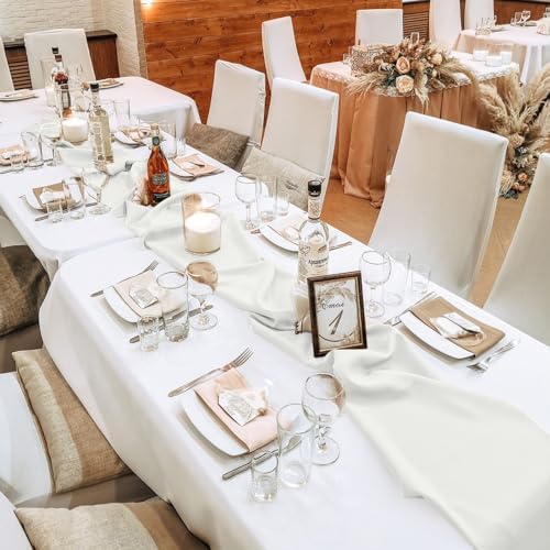 10 Pack 10ft White Chiffon Table Runners Wedding Table Runner Sheer Romantic Tulle Table Runner for Christmas Wedding Bridal Tea Party Baby Shower Birthday Party Table Decorations(120 x 12 in) - Image 5