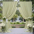 10 ft x 8 ft Wrinkle Free Light Green Backdrop Curtain for Parties, Light Green Polyester Photo Backdrop Drapes for Baby Shower Wedding Engagement Birthday Party Backdrop Stand,5ft x 8ft 2 Panels - Image 5