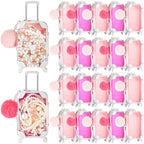 VioraWhite 40 Pcs Mini Suitcase Empty Box and Plush Ball Set, 2 Pink by VioraWhite