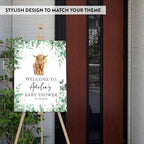 Andaz Press Greenery Highland Cow Baby Shower Decorations, Personalized Welcome Sign Board, Western Theme, 16"x20" Canvas Guest Book Alternative - Image 3