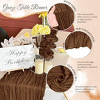 Brown Boho Cheesecloth Table Runner 12 Pack 17x108 Inch Sheer Gauze - Image 3