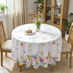 Ganeen 12 Pcs Wildflower Plastic Tablecloth 84 in Spring Round Tablecloths - Image 2