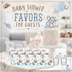 50 Sets Baby Shower Favors Shot Glasses Keychain Gifts, Cowboy, Blue - Image 6
