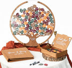 Wedding Guest Book Alternative with Wooden Leaves, Rustic Wedding Decoration (Round, Colors) - Image 2