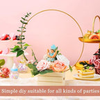 FoldTier 24 Pcs 10 Inches Metal Floral Hoop Centerpiece with Tables Stand - Image 6