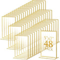 Hoteam 48 Pack 5 x 7 Inch Gold Acrylic Sign Holders, Wedding Picture Frame by Hoteam