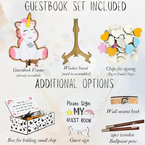 Unicorn Baby Shower Guest Book Alternative - Wooden Frame Drop Box - Image 7