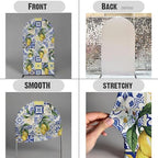 NIVIUS PHOTO Mediterranean Lemon Arch Backdrop Blue & Yellow Tile Party Decor for Indoor/Outdoor Events, Birthday Photo Booth Background (6X3FT,ZUS-Arch-GX-1180) - Image 2