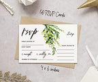 50 Blank RSVP Cards with White Envelopes-Greenery Style Response Card-RSVP for Wedding-Rehearsal Dinner-Baby Shower-Bridal Shower-Engagement Party Invitations - Image 4
