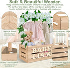 Wooden Baby Shower Crate Closet, Customizable Baby Basket with Hanger Rack and Garland, Gifts for New Parents, Baby Shower Decorations Boy Or Girl - Image 3