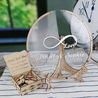 Wedding Guest Book Alternative with Box and Small Hearts,Personalized Infinity Love Round Drop Guest Sign for Rustic Wedding Decorations,Anniversary(style4, Circular) - Image 2