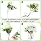 Zeyune 12 Sets Mason Jar Flowers Centerpiece Table Decorations,White - Image 2