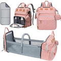 Diaper Bag Backpack with Changing Station, Pink by Shengmeister