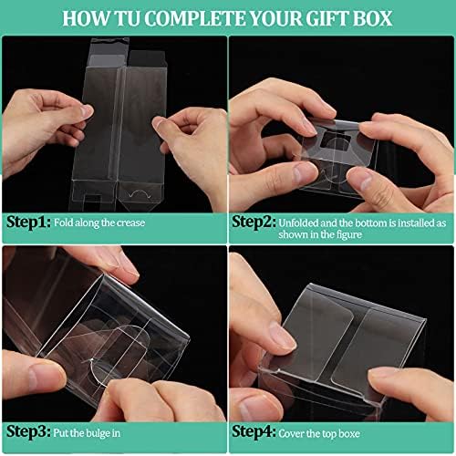 100 PCS Clear PET Plastic Storage Boxes Transparent Present Box Empty Containers Rectangle Cube Candy Chocolate Cookies Treat Case for Christmas,Wedding,Party,Baby Shower (2x2 x6 Inch) - Image 3