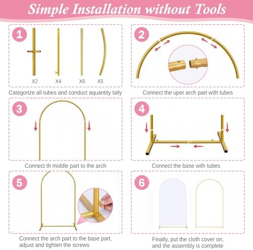 Arttown 7.2F Metal Arch Backdrop Stand and White Arch Cover Set White - Image 5