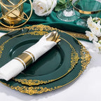 Nervure 350Pcs Green Plastic Plates, Plastic Dinnerware Set for 50 Guests - Image 2