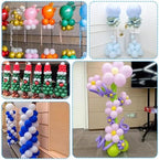 Balloon Column Stand Set of 6, 6.8ft Height Adjustable Balloon Tower Pillar with Base Telescopic 2-in-1 Stainless Steel Balloon Tower Holder for Baby Shower Wedding Birthday Party Decorations - Image 6