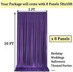 40ft x 10ft Wrinkle Free Purple Backdrop Curtains for Parties, 8 Panels 5x10ft Thick Fabric Purple Backdrop Drapes for Wedding Party Background Birthday Decoration - Image 5