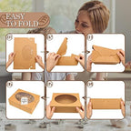 KPOSIYA 65 PCS 8x6x2.5 Inch Cookie Boxes with Window Brown Bakery Boxes Pastry Boxes for Gift Giving, Treat, Dessert, Cupcakes, Chocolate, Strawberries, Donuts, Muffins (5 Style Windows) - Image 4
