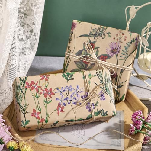 RUSPEPA 30" X 100' Wildflower Floral Wrapping Paper Large Kraft Paper Roll for Women, Jumbo Roll, Herbal Kraft Wrapping Paper for Christian Gifts, Birthdays, Weddings, Bridal Shower and Engagement - Image 4