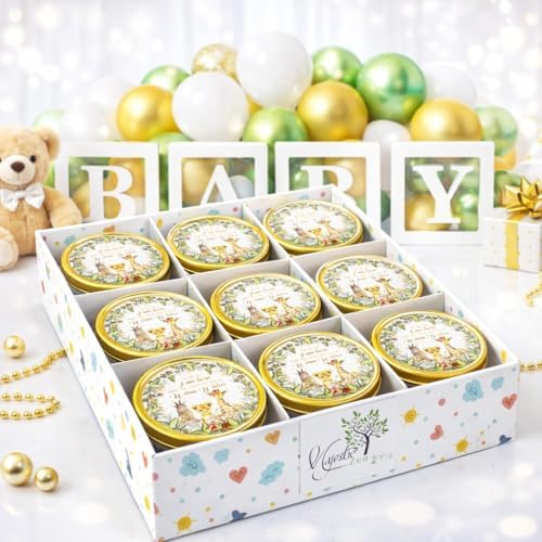 Majestic Zen Woodland Scented Candles | 9-Pack Soy Wax Baby Shower Favors | Natural Candle Gift Set for Gender Reveal & Baby Shower Guests Gift | Premium Party Keepsakes by MajesticZen