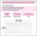 108in Black Tulle Table Skirts for Rectangle Tables 4/6/8ft, 2-Layer Gold Grim Ruffle Tulle Tutu Cloth Table Skirt 9ft Long Decor Birthday Party Wedding Graduation Cake Dessert(No Table Cover) - Image 5