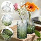 17Pack Glass Bud Vases in Bulk Dark Green Small Mini Vase for Flowers - Image 4