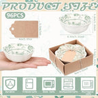 96 Pcs Wedding Favors for Guests Small Ceramic Bowls, Flower, Sage Green - Image 6