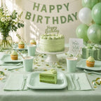 Vyntra 350 Pcs Sage Green Square Paper Plates and Napkins Set, Serves 50 - Image 3