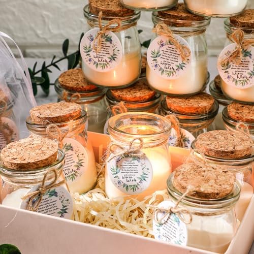 Threlaco 20 Pcs Leaf Baby Shower Favor Candle Glass Jar - Image 5
