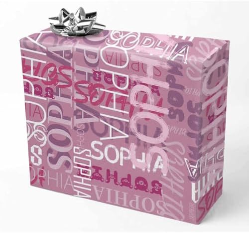 AOFUN Wrapping Paper For Men Gift Wrap Funny Personalized Gift Custom Wrapping Paper With Name Text Gift for Mother Father Day Birthday Christmas Day 5 Rolls 58" x 23" by Unknown