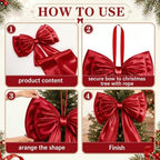 Sosation Christmas Red Large Bow Decor Big Bow for Backdrop 24x43 in - Image 4