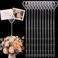 500 Pcs Floral Card Holder Picks, 9 Inch Clear Heart Sticks for Weddings by Patelai