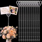 500 Pcs Floral Card Holder Picks, 9 Inch Clear Heart Sticks for Weddings by Patelai