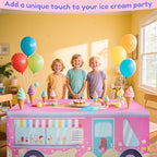8FT Ice Cream Party Tablecloth,Ice Cream Birthday Party Decor for Baby Shower Sweet One Birthday Donut Themed Party Supplies - Image 5